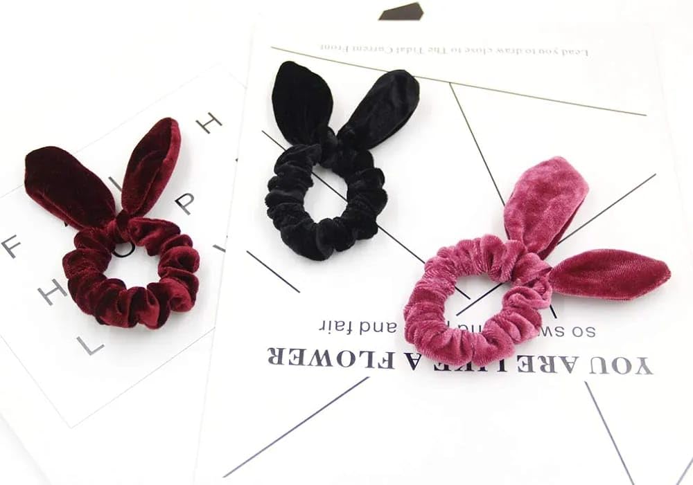 Velvet Bunny Ears Scrunchies - Image 4